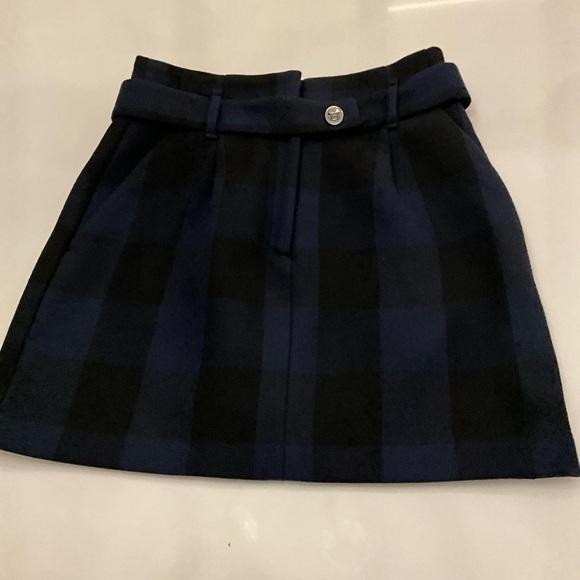 NWT Maje Blue Checkered Mini Skirt NWOT Size 36 - Picture 4 of 10